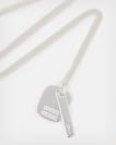 Logo Tag Sterling Silver Charm Necklace