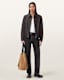 Alkan Zip Up Two Tone Leather Jacket