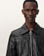 Alkan Zip Up Two Tone Leather Jacket