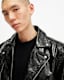 Badwan Slim Fit Leather Biker Jacket