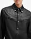 Draven Metal Tip Collar Leather Shirt