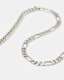 Curb Figaro Sterling Silver Mix Necklace