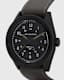 Subtitled GMT IV Matte Black Stainless Steel and Slate Leather Watch