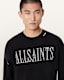 Crossed Oversized Crew Neck Embroidered Jumper