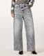 Aki Crossover Wide Leg Denim Jeans