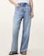 Blake Frayed Wide Leg Denim Jeans