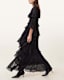Nat Ruffled High Low Maxi Dress