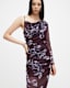 Eris One Shoulder Mesh Floral Midi Dress