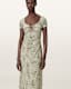 Gabby Floral Print Mesh Maxi Dress