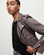 Balfern Belted Hem Leather Biker Jacket