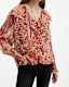 Phoebe Waimea Animal Print Frill Top