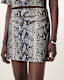 Renai Foil Snake Print Suede Mini Skirt
