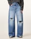 Aki Crossover Wide Leg Denim Jeans