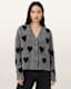 Amora Love Heart Jacquard Brushed Cardigan