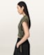 Mira Cropped Satin Drawcord T-Shirt