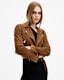 Dalby Slim Fit Cropped Suede Biker Jacket