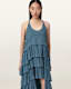 Cavarly Crepe Tiered Ruffle Maxi Dress