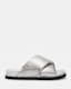 Saki Metallic Leather Crossover Sandals