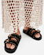Khai Two Strap Suede Eyelet Sandals
