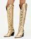 Roxanne Knee High Metallic Leather Boots
