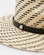 Candice Straw Two Tone Striped Fedora