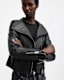 Ellis Funnel Neck Leather Biker Jacket