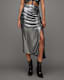 Carla Gathered Metallic Midi Skirt
