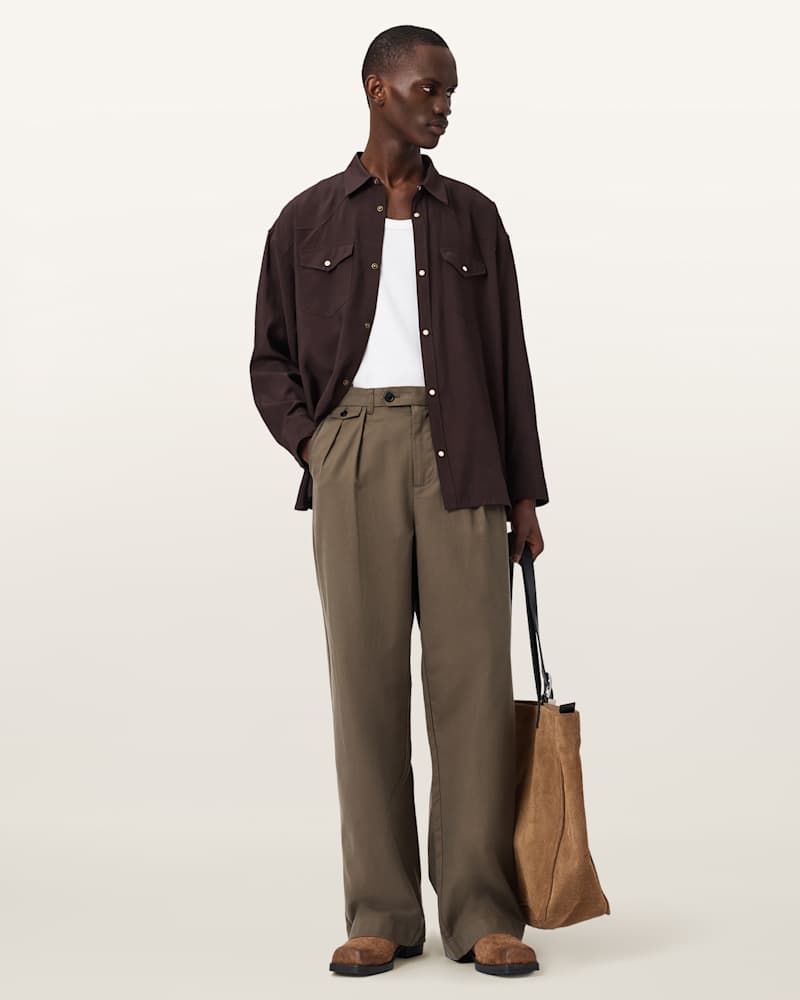 Conway Wide Leg Pleated Trousers