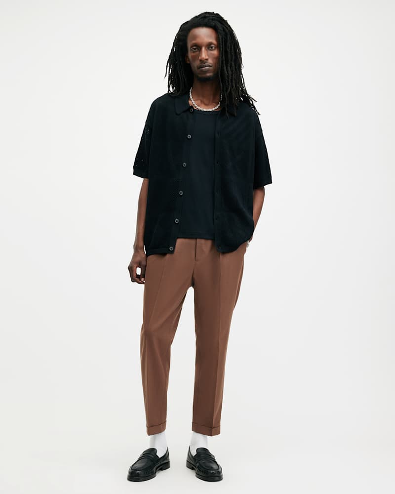 Tallis Slim Fit Cropped Tapered Trousers