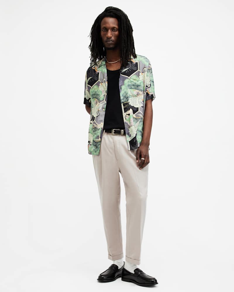 Tallis Slim Fit Cropped Tapered Trousers