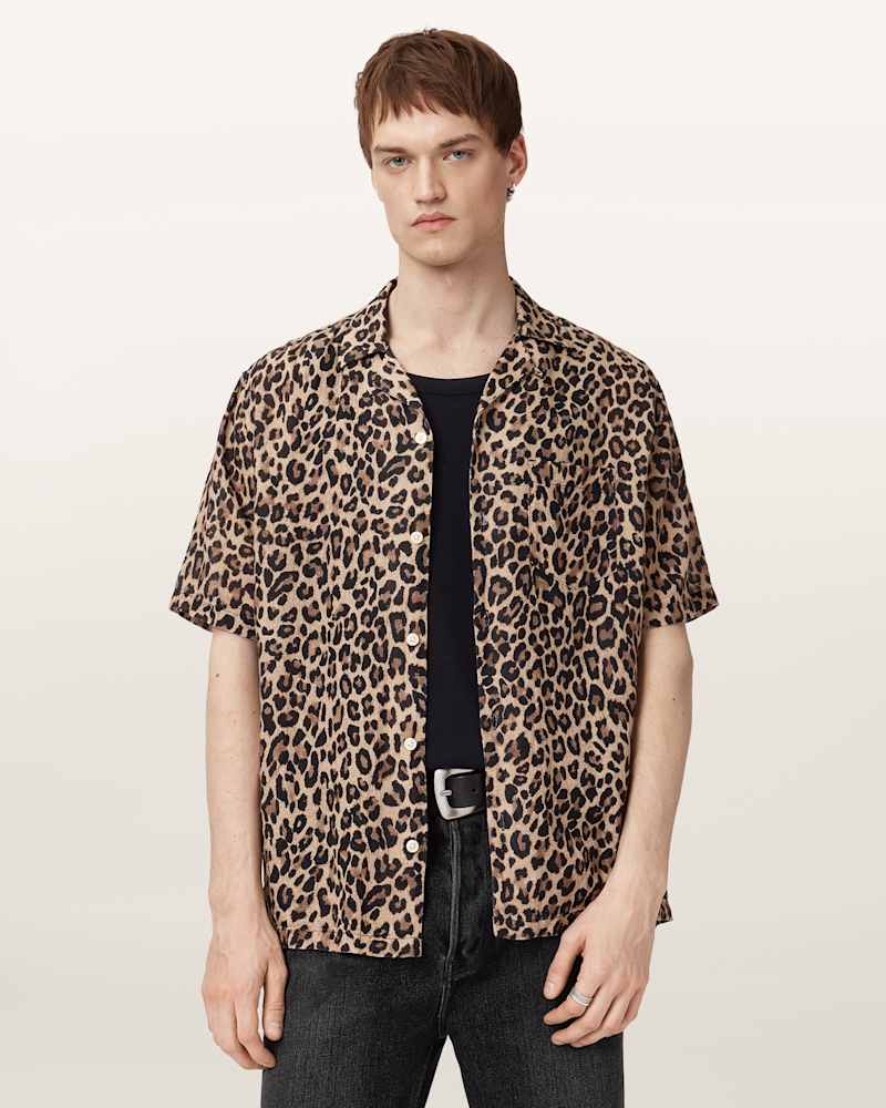 Leopardone Linen Blend Shirt