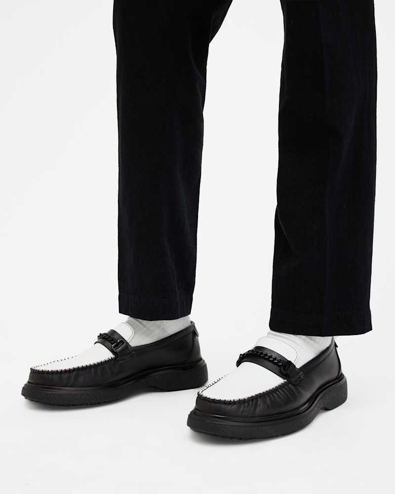Gibbs Leather Chain Loafers Shoes