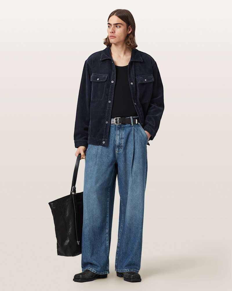Daze Pleated Wide Leg Jeans
