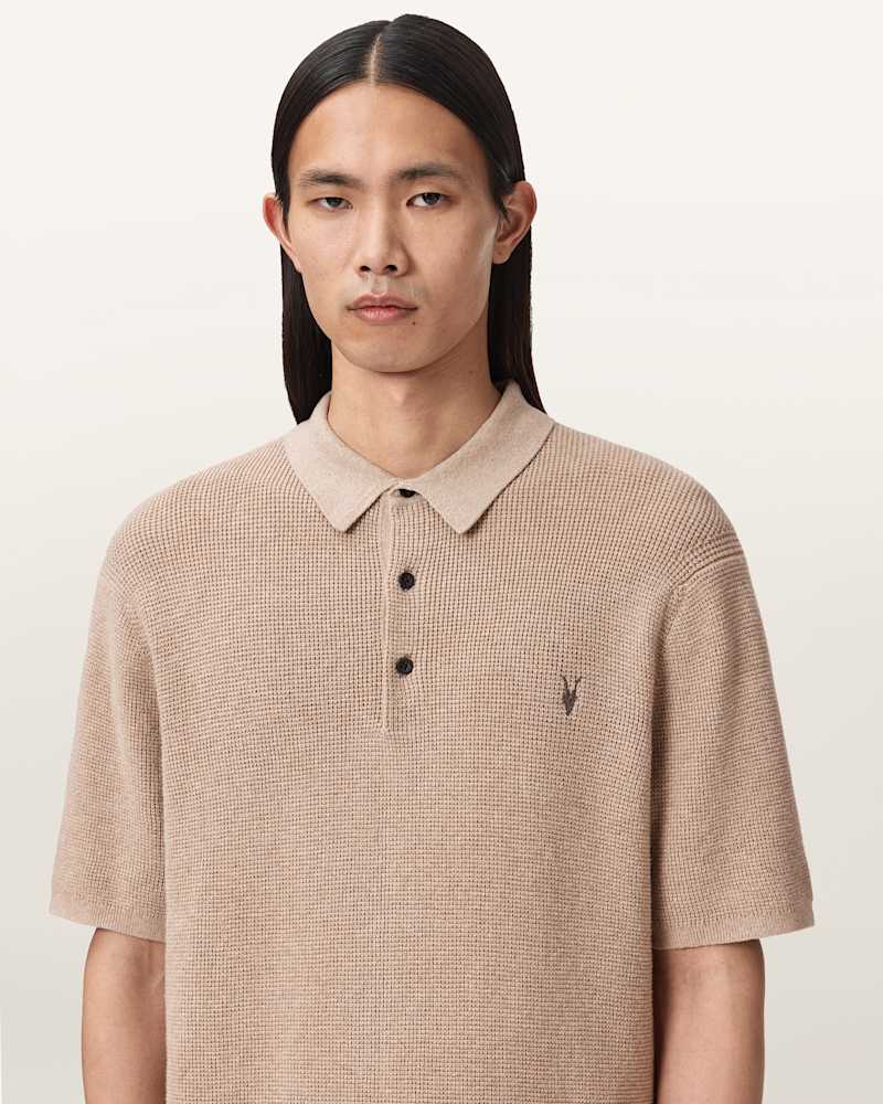 Aspen Waffle Texture Ramskull Polo Shirt