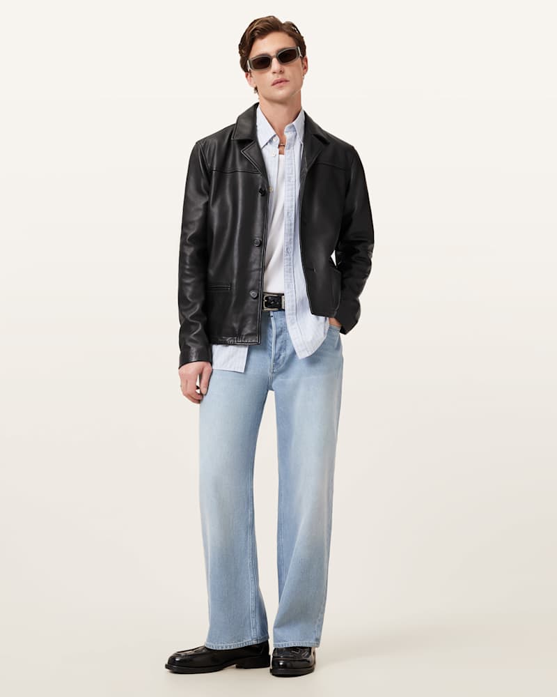 Watts Cropped Leather Blazer