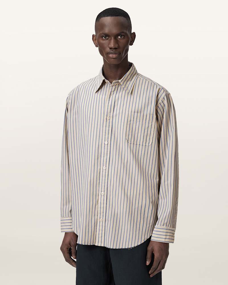 Roma Oversized Long Sleeve Striped Shirt