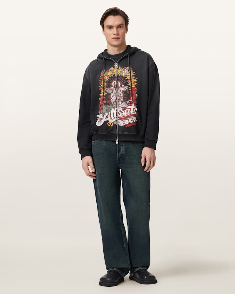 Roque Zip Up Graphic Hoodie