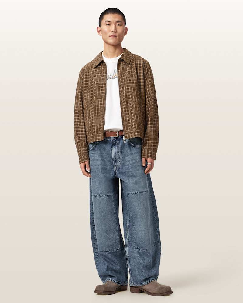 Lakeshaw Relaxed Fit Linen Blend Check Jacket