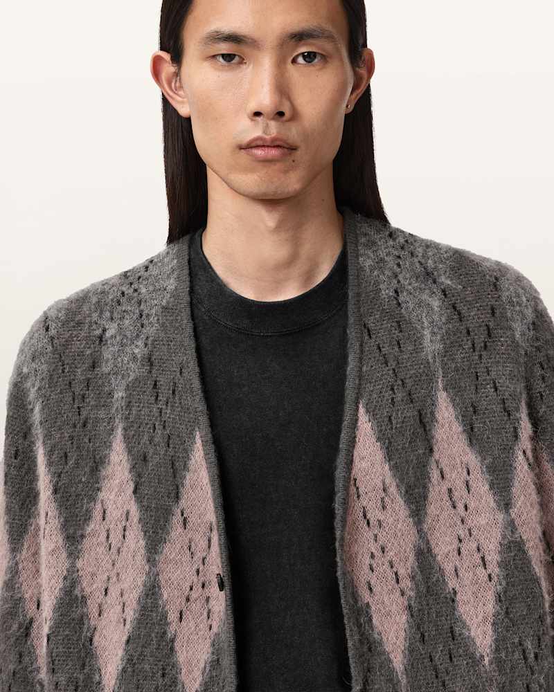 Andre Argyle Jacquard Cardigan