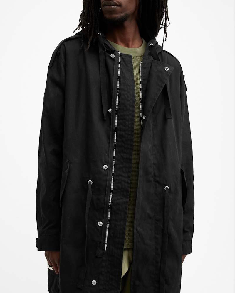 Birdman Hooded Oversized Parka Coat
