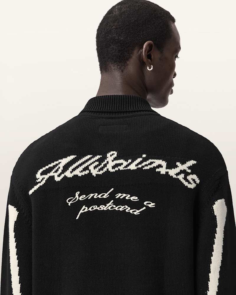 Adrian Zip Up Embroided Knitted Cardigan