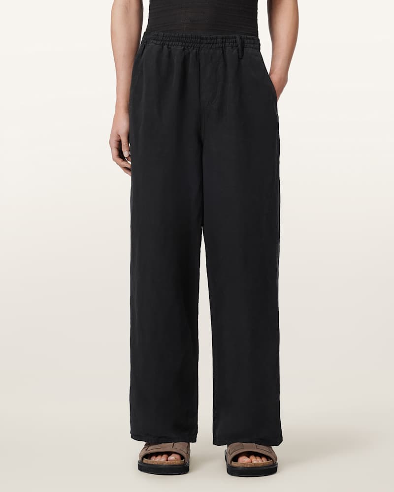 Korten Loose Fit Linen Blend Trousers