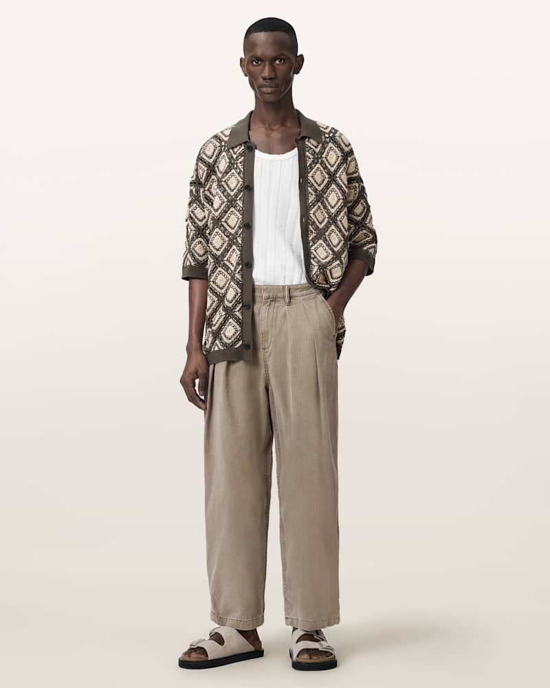Becco Tapered Leg Pleated Trousers