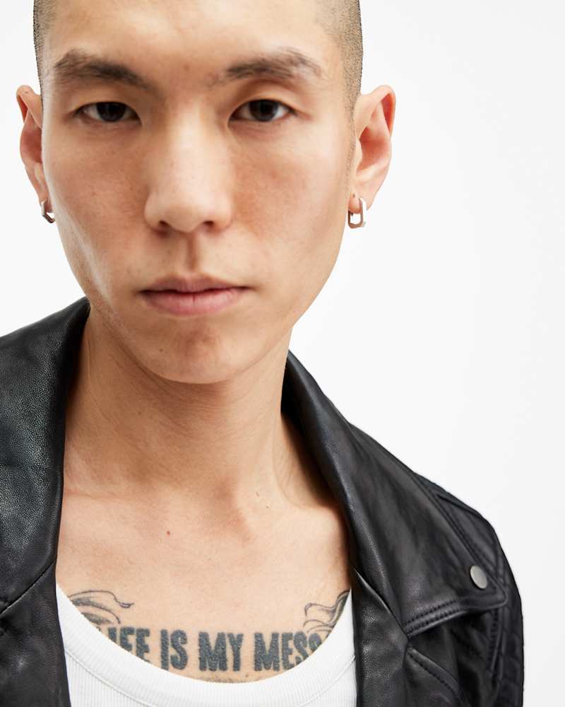 Octagon Sterling Silver Hoop Earring