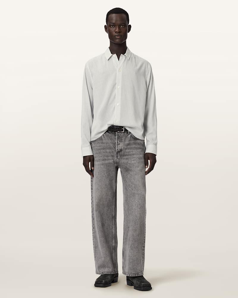 Furrow Long Sleeve Boxy Striped Shirt