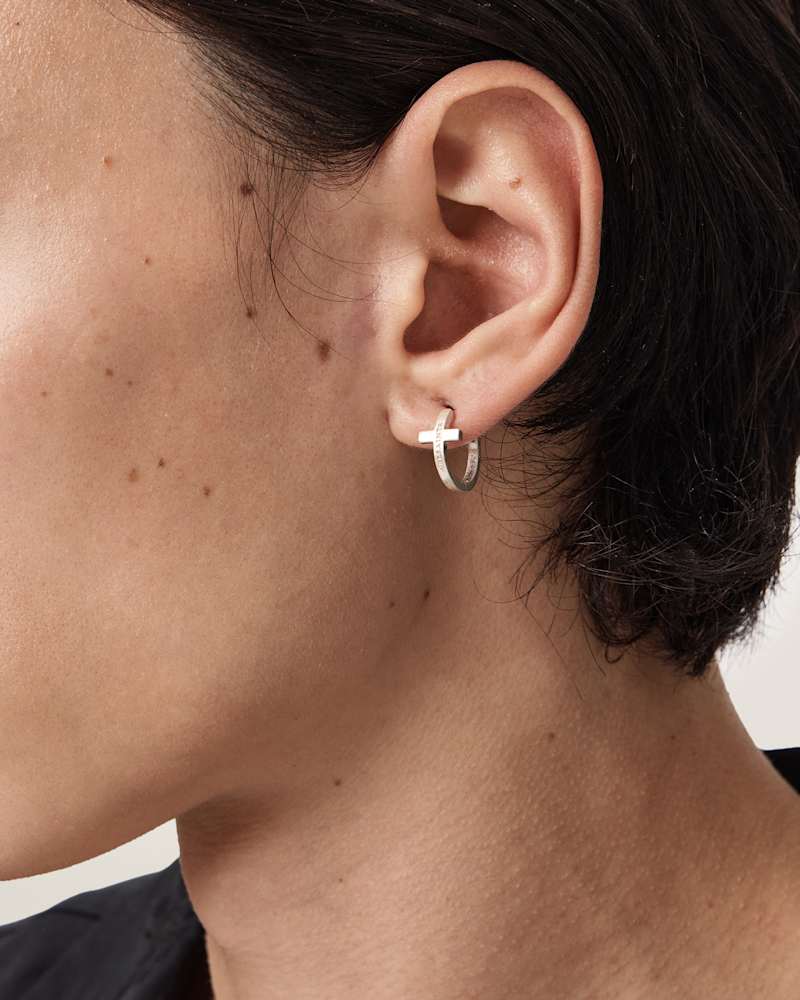 Gabe Cross Huggie Earrings 