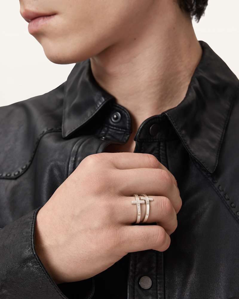 Gabe Sterling Silver Cross Rings