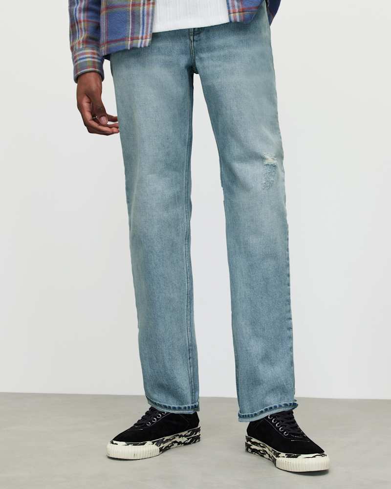 Curtis Straight Fit Damaged Denim Jeans