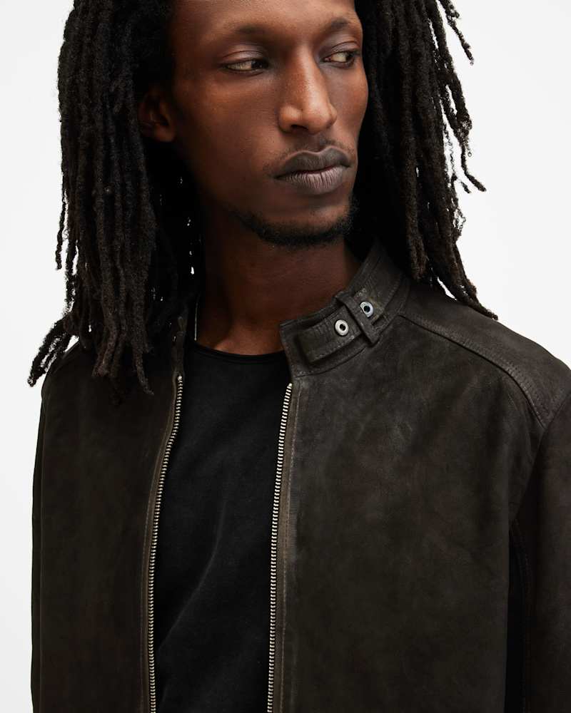 Cora Suede Snap Back Collar Jacket