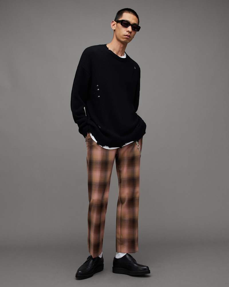 Vela Cropped Slim Checked Trousers